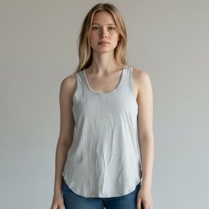 ORANGETHEORY Mesh Keyhole Racerback‎ Tank Light Gray Orange Women's Size Large